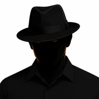 Silhouette of a figure in a fedora